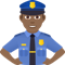 Man Police Officer- Medium-Dark Skin Tone emoji on Emojione
